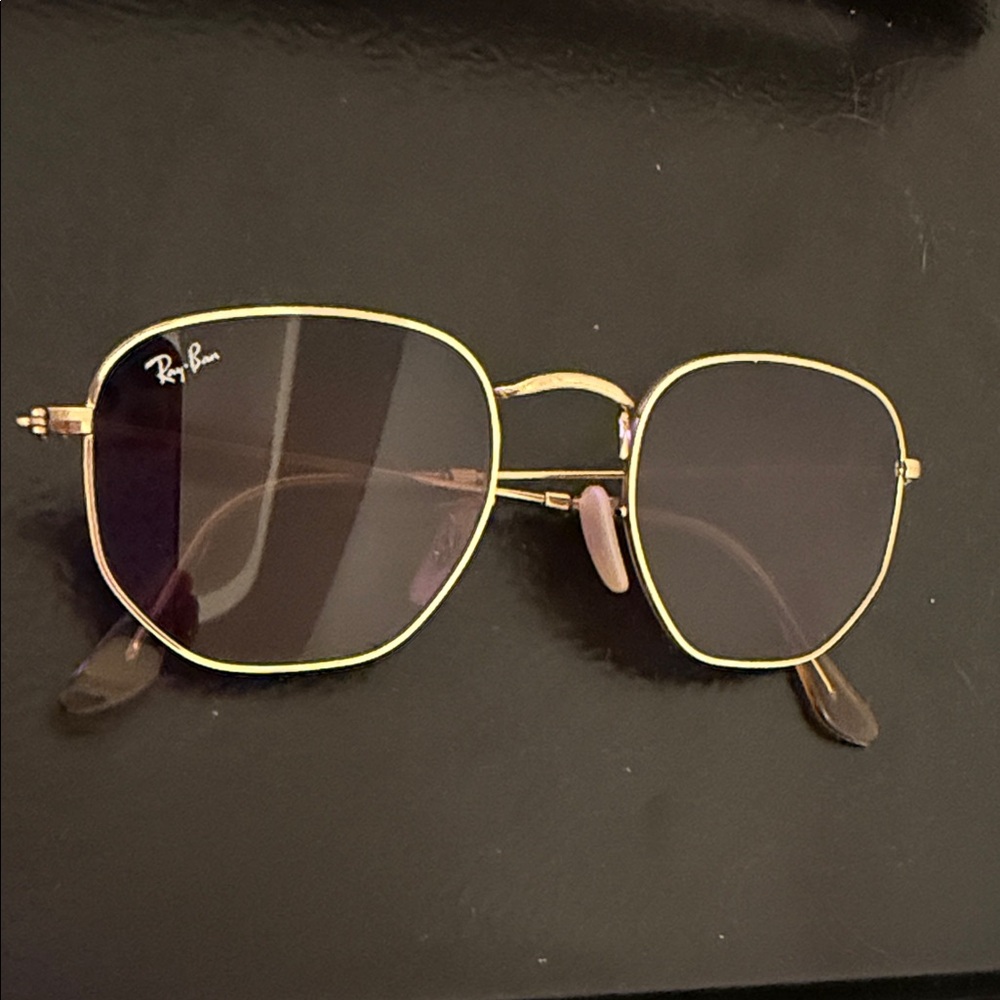 Ray-Ban Gold Sunglasses with Dark Lenses